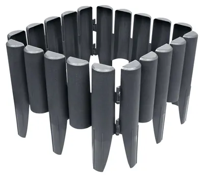 Productafbeelding van Kunststof bloembeding – grasrand – houtlook – flexibel – voor bloembedden – 2,8 meter – antraciet