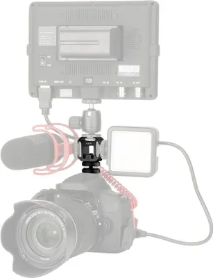 Produktbild von Andoer 3 Kaltschuh-Montageadapter an der Kamera für DSLR-Kamera, LED-Videoleuchte, Mikrofon-Monitor