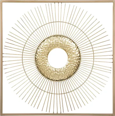 Obrázek produktu pro BELIANI Nástěnná dekorace zlatá 50 x 50 cm slunce geometrický design obdélníkový obraz obývací pokoj ložnice