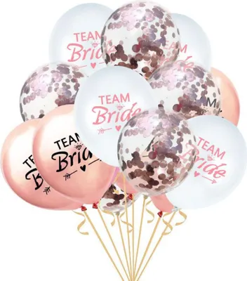 Produktbild von Oblique Unique Team Bride Konfetti Luftballon Set 15 Stk JGA Hochzeit Hen Party Mix