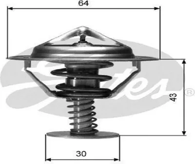 Produktbild von GATES Thermostat Kühlmittel 82°C für NISSAN NP300 Navara Pickup (D40) Pathfinder III (R51) NP300 Navara Pritsche / Fahrgestell (D40)