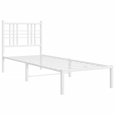 Produktbild von Bettgestell mit Kopfteil Metall Weiß 80x200 cm
