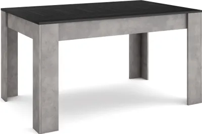 Produktbild von Esszimmertisch, 140x90x76 cm, Für 6 Gäste, Stubentisch, Schwarz und Zementgrau