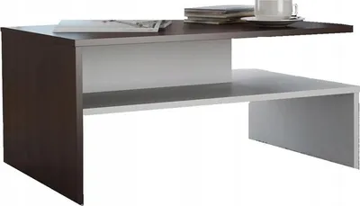 Produktbild von MATKAM Moderner Couchtisch OLA, H50 x B100 x T48 cm, Robuste Qualität, ideal für jedes Interieur (Wenge-Weiß)