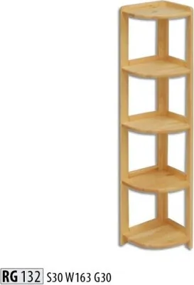 Image de Étagère d'angle, bibliothèque, étagère murale pour le salon, étagère en bois massif, étagères d'angle, bureau