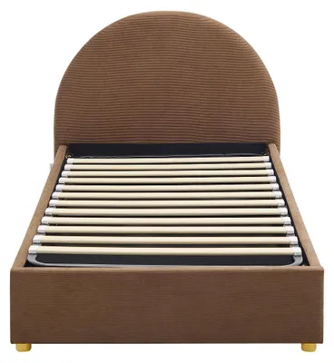Produktbild von Bett mit Bettkasten 90 x 190 cm - Cord-Samt - Braun - LIRIMO