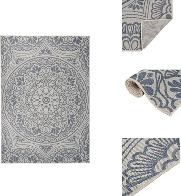 Obrázek produktu pro vidaXL Venkovní koberec s plochou vazbou 160x230 cm Modrý vzor - Koberce