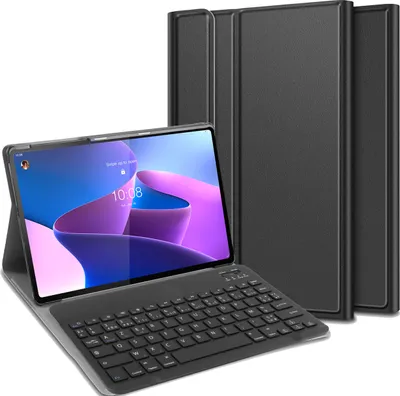 Image de Cazy Housse pour Tablette avec Clavier compatible avec Lenovo Tab P12 Pro - Étui Clavier Bluetooth AZERTY - Noir