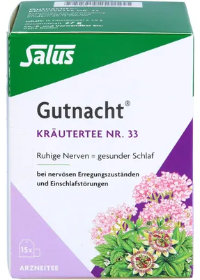 Produktbild von Salus Gutnacht-Kräutertee Nr. 33 ruhige Nerven = gesunder Schlaf, 15 St. Filterbeutel