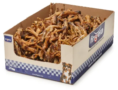 Produktbild von Frigera Hähnchenfüße, 100 Stück, 1600g, glutenfrei, gesunder Kausnack für Hunde