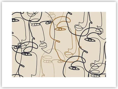 Produktbild von Poster - Poster ohne Rahmen - Frau Gesicht Linie - 40x30 cm - Wand Bild - Wanddeko - Wandbilder - Kunstposter - Wandposter - Bilder - Kunstdruck - Wanddekoration - Wandbild - P2XAA40x30-5109