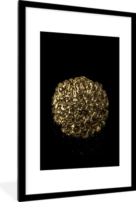 Produktbild von MuchoWow® MuchoWow® Gerahmtes Poster Blume - Schwarz - Blatt 60x90 cm - Poster mit zchwarzem Bilderrahmen - Dekoration - Wandposter Wohnzimmer - Hochwertig