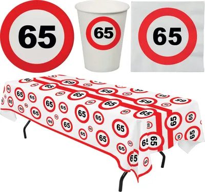 Produktbild von Party Set 33 Teile Geburtstag 65 Jahre Verkehrsschild Größe: ohne Attribut