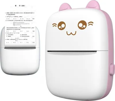 Image de Imprimante d'étiquettes thermiques Mini Cat à télécharger depuis le téléphone Bluetooth Fun Print rose