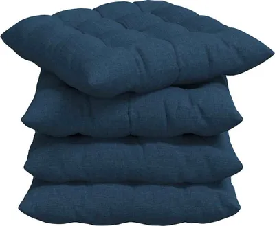 Image de vidaXL Coussins d'assise, lot de 4, bleu, 40 x 40 x 6 cm, tissu
