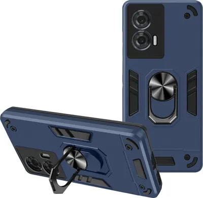 Produktbild von Avizar, Motorola Edge 50 Fusion stoßfeste Handyhülle mit Ring-Halterung, Nachtblau
