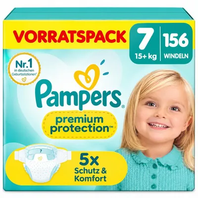 Produktbild von Pampers Premium Protection Windeln Größe 7 – 15+ kg – 156 Stück Vorteilspack