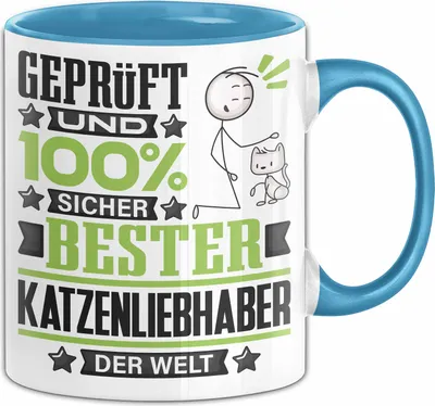 Produktbild von Katzenliebhaber Geschenk Lustiger Spruch für Katzenliebhaber Geschenkidee Bester Katzenliebhaber Der Welt (Blau)