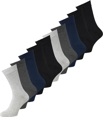 Produktbild von JACK&JONES Herren Socken Bambus 10er Pack - JACBASIC, One Size Grau/Blau/Schwarz 40-46