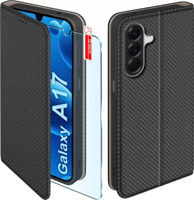 Obrázok produktu pre MAGNET puzdro pre Samsung A17 5G Uzamykateľné čierne puzdro + sklo 9H