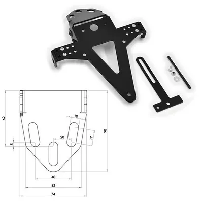 Productafbeelding van Universele kentekenhouder, type 5, zwart