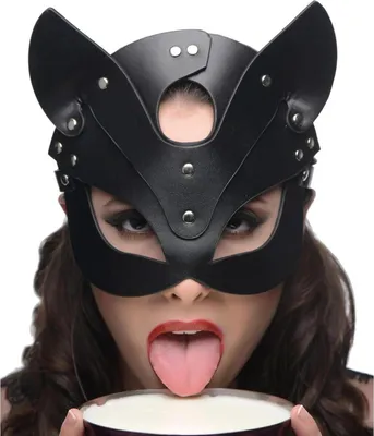 Obrázek produktu pro Kočičí maskaPolyuretankůže BDSM Fox Catwoman Half Face Mask Black