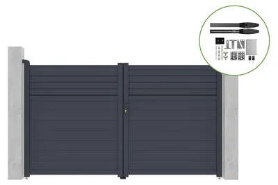 Produktbild von Flügeltor elektrisch 3m CARPATIA H.180cm + Drehtorantrieb HICKER B200