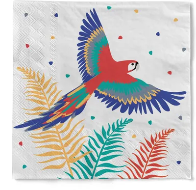 Produktbild von HAPPY PAPER Serviette "Cocorama" (Papagei) aus Tissue 33 x 33 cm, 20 Stück