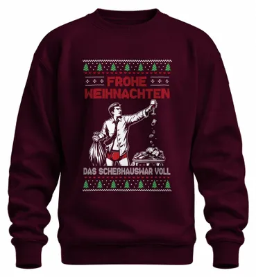 Zdjęcie produktu dla Merry Christmas Sarcasm - brzydki sweter świąteczny uni , bordowy, 3XL