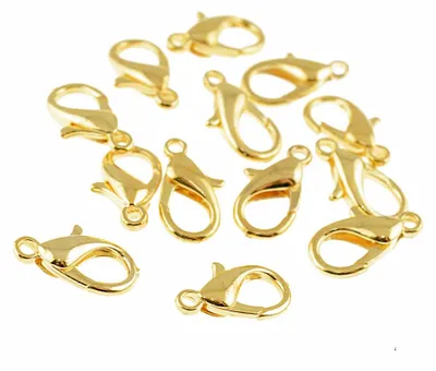 Produktbild von Vintageparts 10 Karabinerverschlüsse goldfarben 14mm