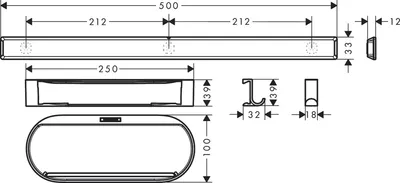 Zdjęcie produktu dla Zestaw łazienkowy hansgrohe WallStoris 27967670