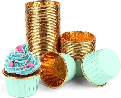 Obrázok produktu pre Muffin Sleeves 100 Kusov, Papierové Formičky na Cupcake, Jednorazové Hliníkové Formy na Pečenie, na Oslavy