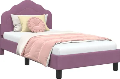 Produktbild von vidaXL Kinderbettgestell mit Kopfteil Lila 80 x 160 cm Samt