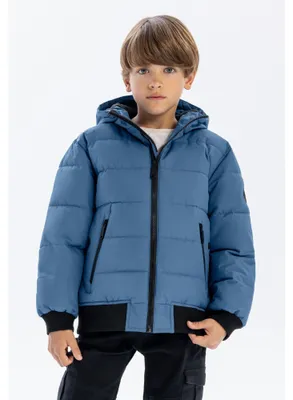 Produktbild von Minoti Winterjacke wattiert Kapuze Blau Gr. 116 für Jungen