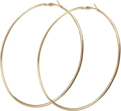 Produktbild von Mode Frauen Big Circle Charm Statement Creolen Abend Party Schmuck-Golden,6cm