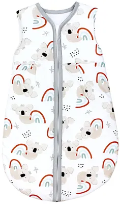 Produktbild von TupTam Ganzjahresschlafsack 2.5 TOG wattiert ärmellos Baby Schlafsack , Farbe: Koala auf Regenbogen, Größe: 104-110