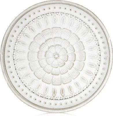 Image de Petit plateau en bois blanc de style bohème