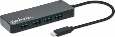 Produktbild von MANHATTAN 7-Port USB Hub C-Stecker A-Buchse 5Gbit/s schwar