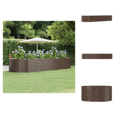 Obrázek produktu pro vidaXL Zvýšený záhon hnědý 367x140x68 cm Práškově lakovaná ocel - Květináče a květináče