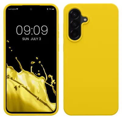 Produktbild von kwmobile Handyhülle für Samsung Galaxy A56 5G Hülle - Case Silikon - Kabelloses Laden - Schutzhülle Cover in Strahlend Gelb
