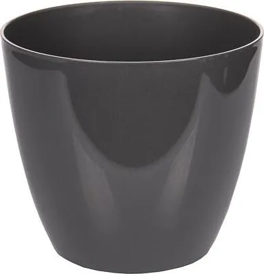 Image de Plastkon Ella Gloss pot décoratif anthracite Diamètre du pot : 25 cm