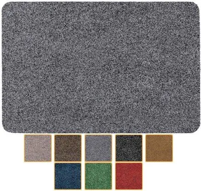 Obrázek produktu pro Uniqoos® Podlahová rohož na zachytávání nečistot, 40 x 60 cm, robustní, omyvatelná podlahová rohož z polypropylenu, šedá – absorbuje nečistoty a vlhkost, protiskluzová TPE gumová spodní strana