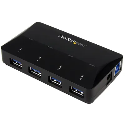 Produktbild von StarTech.com 4-Port USB 3.0 Hub mit Ladeanschluss ST53004U1C, 5 Gbit/s