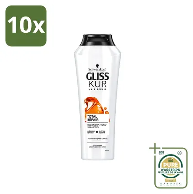 Productafbeelding van 10 x Schwarzkopf Gliss Kur Oil Nutritive Shampoo - 250 ml - Voordeelverpakking - 10 stuks
