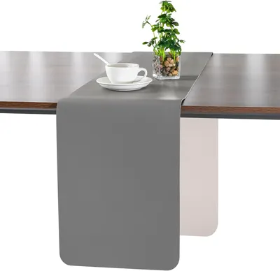 Imagen del producto de Mantel individual de imitación de cuero, lavable, de doble cara, de 40x140 cm, para uso en exteriores