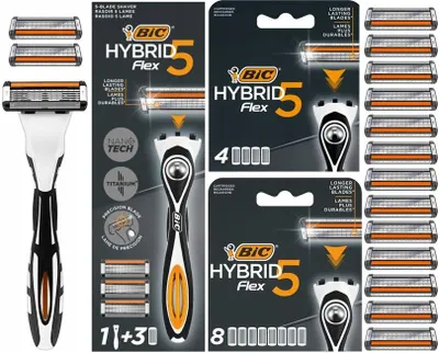 Produktbild von BIC Hybrid 5 Flex Herrenrasierer + 15 Klingen