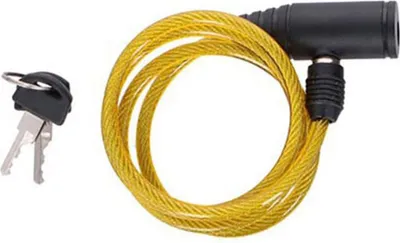 Image de Antivol vélo avec clé spiralée 65 cm - antivol avec 2 clés jaune