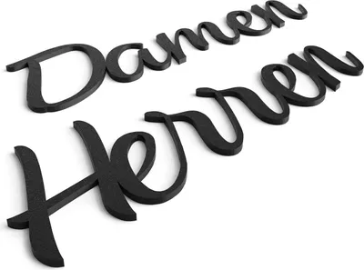 Produktbild von Zwayve Damen Herren Türschild Set WC Toilettenschild Selbstklebend Schriftzug Schwarz