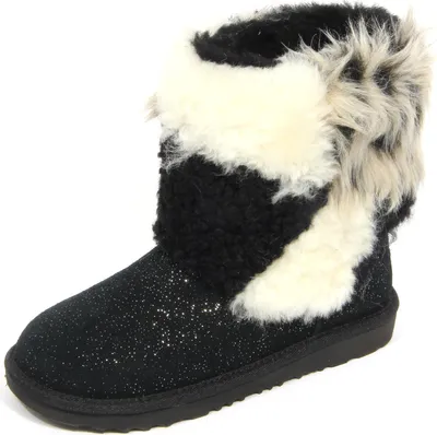 Produktbild von G4296 stivale bimba girl UGG FLUFF black suede/eco fur/glitter boot kid