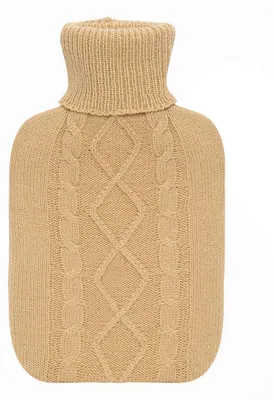 Image de Plic Bouillotte à Eau 2L Housse Tricot Beige Chaleur Longue Durée